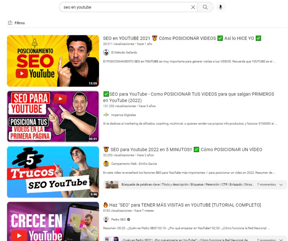 SEO en YouTube